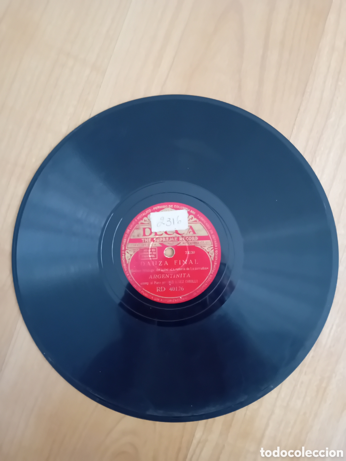 Discos de pizarra: ARGENTINITA. EL FANDANGO DEL CANDIL. DANZA FINAL