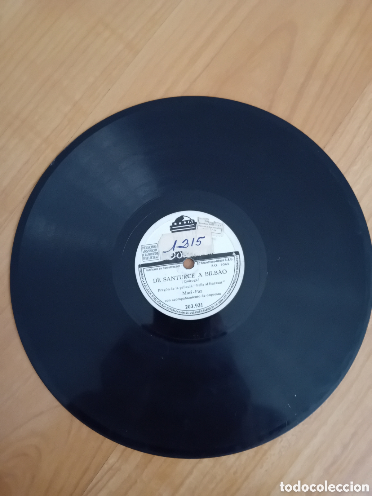Discos de pizarra: MARI-PAZ. AY MARI PEPA. DE SANTURCE A BILBAO