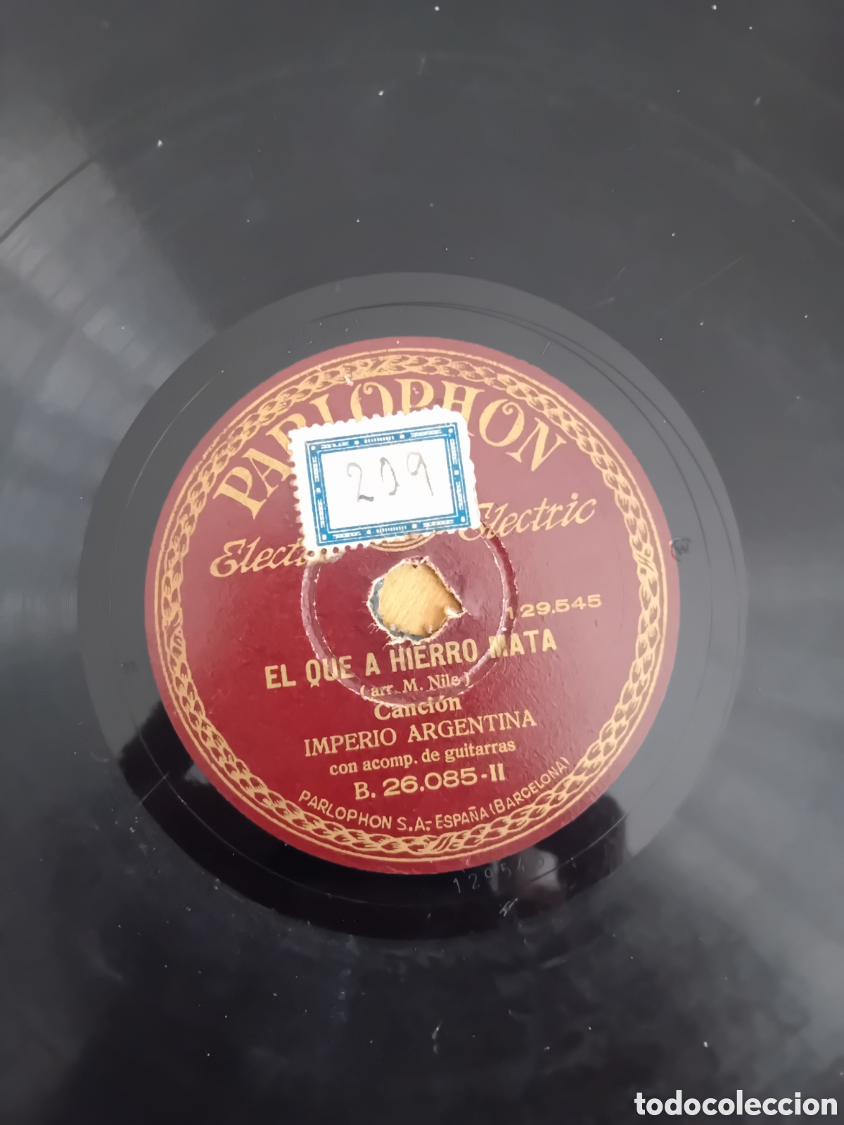 Discos de pizarra: IMPERIO ARGENTINA. CLAVELES. EL QUE A HIERRO MATA - Foto 2