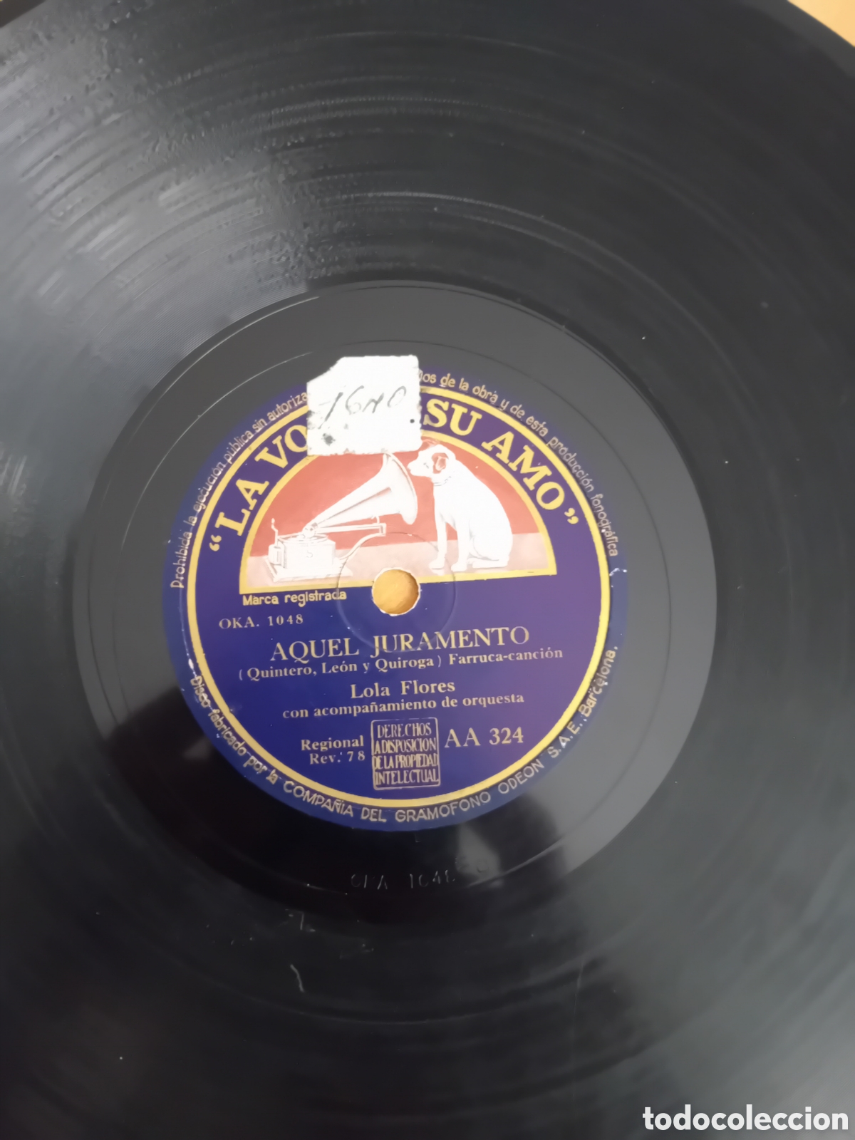 Discos de pizarra: LOLA FLORES. SALERO. AQUEL JURAMENTO - Foto 2