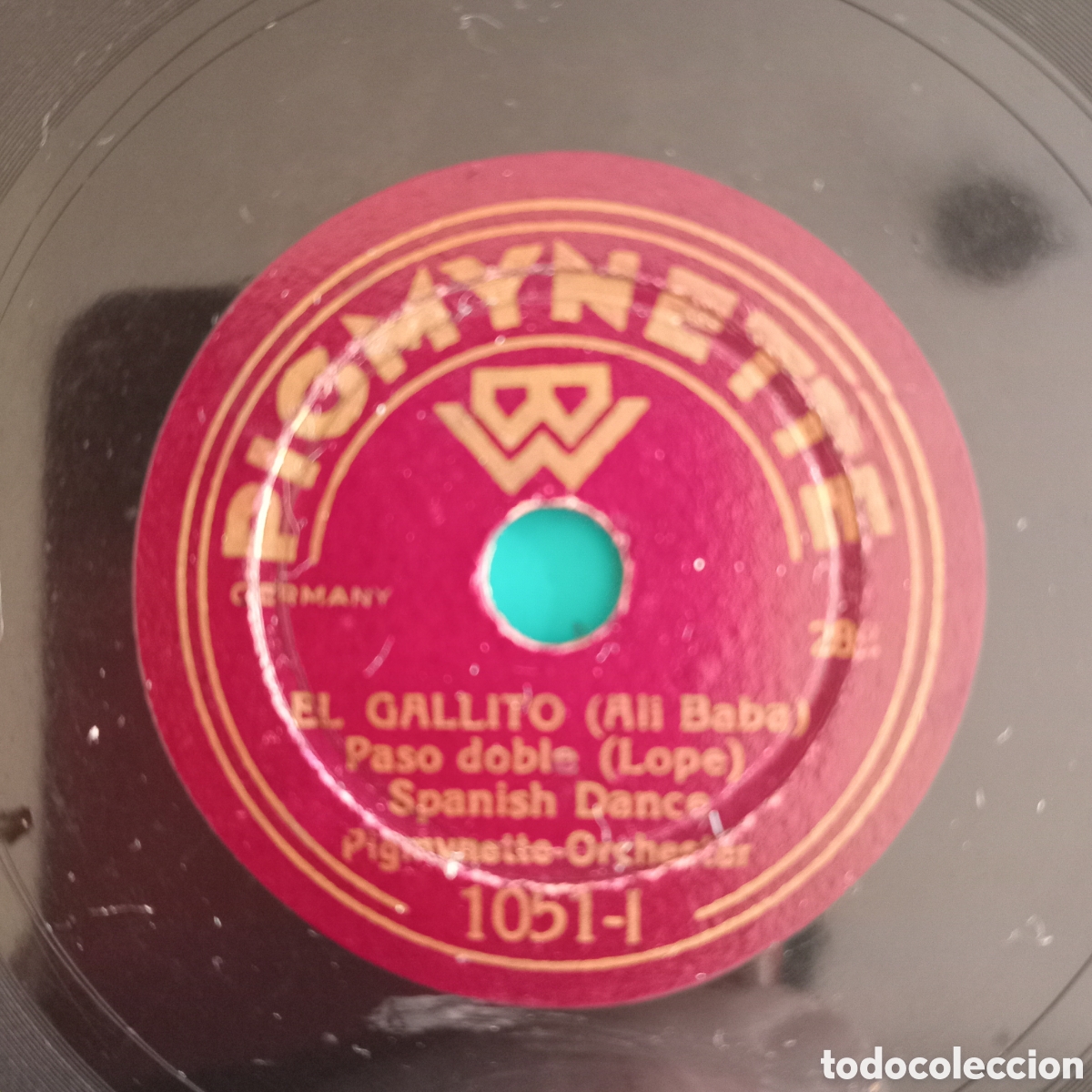 Discos de pizarra: RARO DISCO PIZARRA JUGUETE 15 CM. PIGMY NETTE ALEMAN A&Ntilde;O 1920 &rdquo; EL GALLITO&rdquo; PASO DOBLE