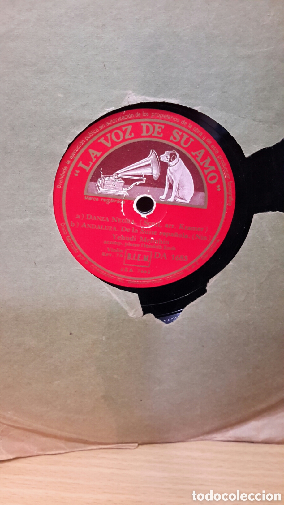 Discos para gramofone: La voz de su amo - Danza Negra / Andaluza (De la Suite espa&ntilde;ola)
