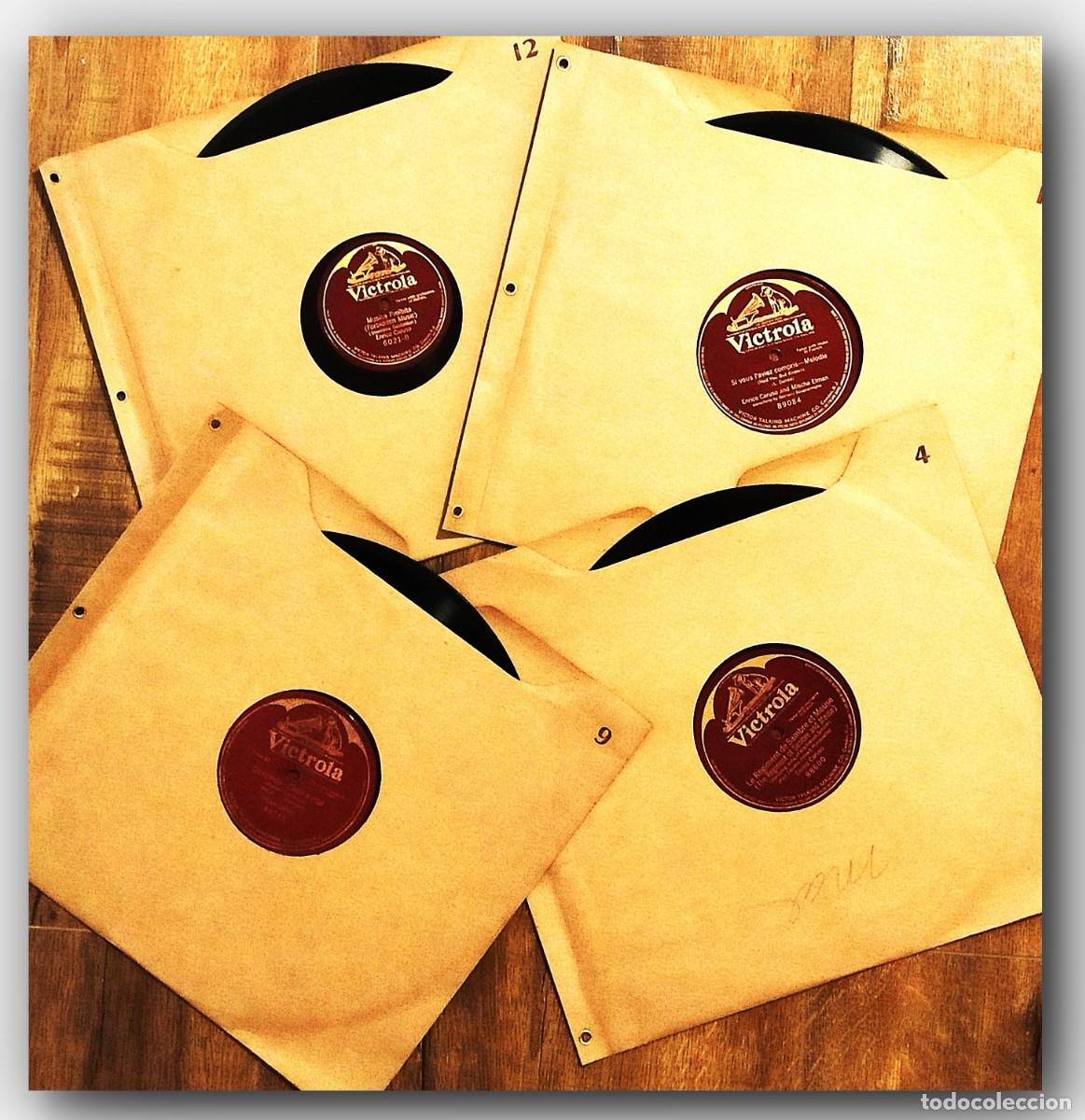 Discos de pizarra: Enrico Caruso Misha Elman Gioconda Addio Melodie Victrola 12&rdquo; Lote x 4
