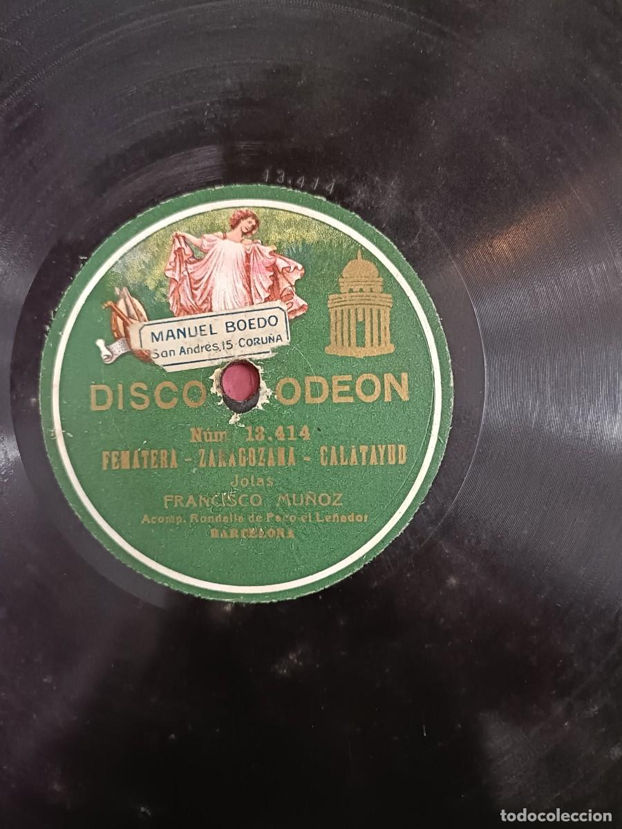 Discos de pizarra: Francisco Mu&ntilde;oz. Jotas Discos ODEON Pizarra 78 RPM