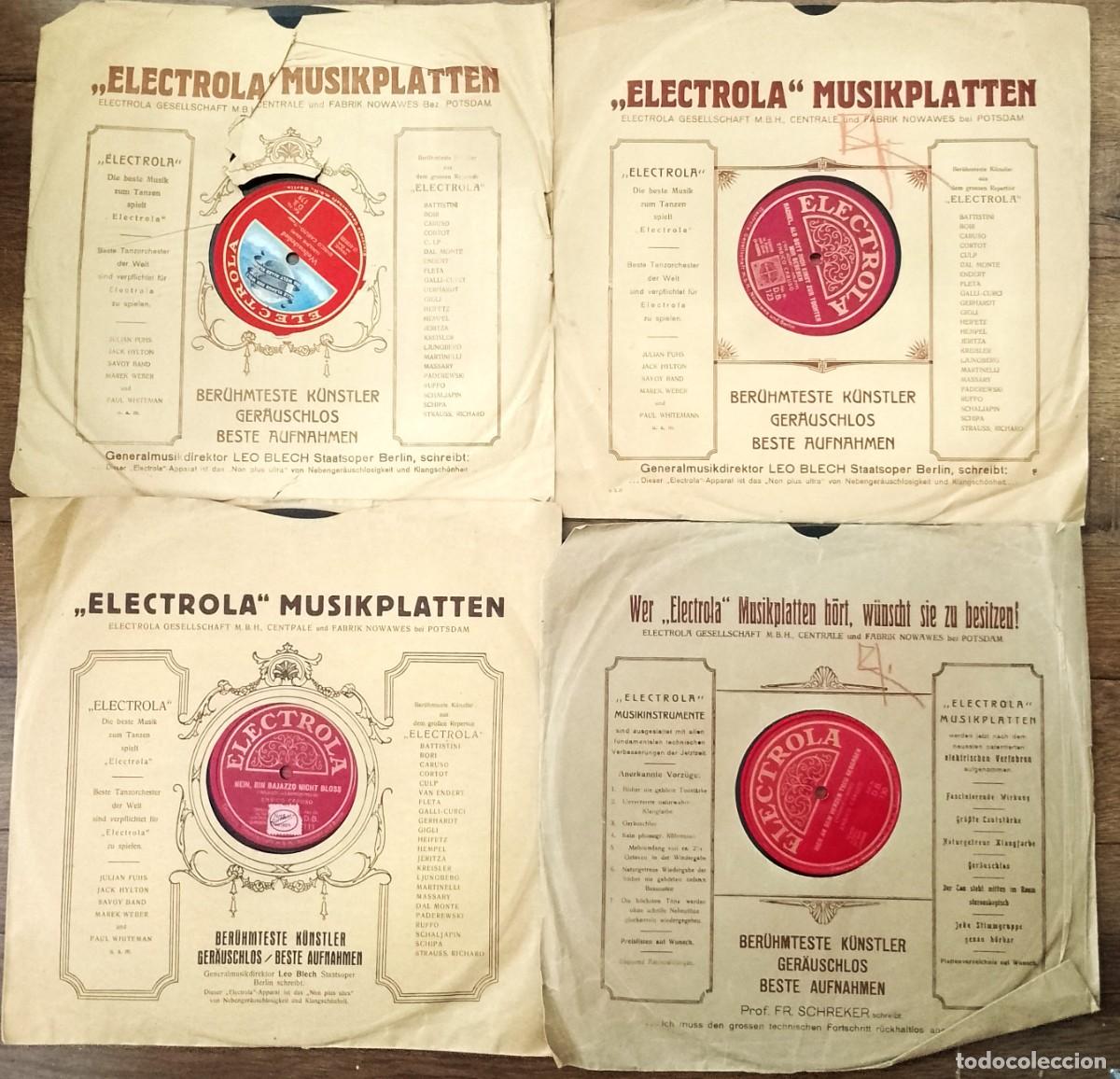 Discos de pizarra: Enrico Caruso Pagliacci Carmen Manon El Cid La Judia Lote 4 Discos Electrola 12&rdquo;