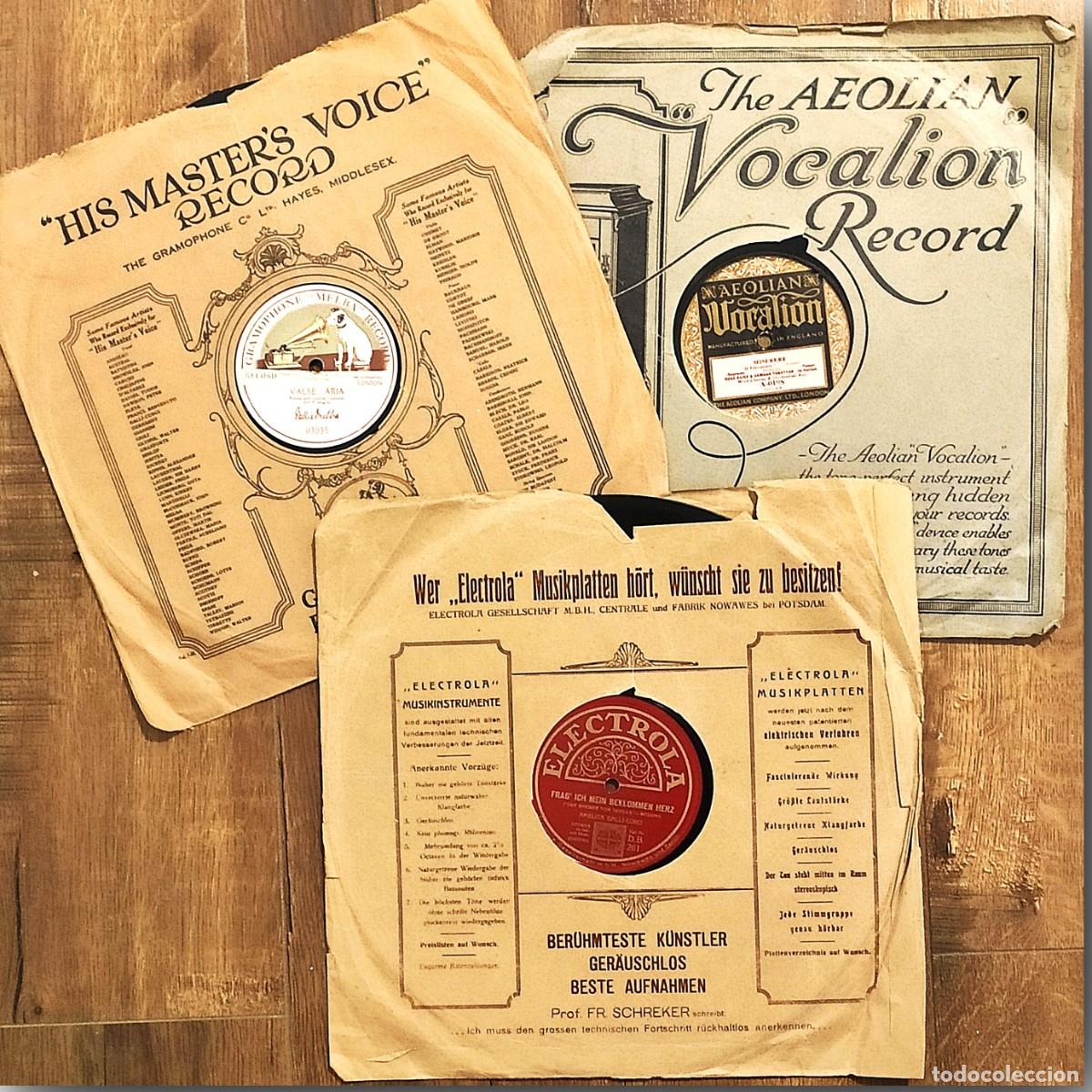 Discos de pizarra: Nellie Melba Amelita Galli-Curci Rosa Raisa Soprano Gramophone Aeolian Electrola Lote x 3