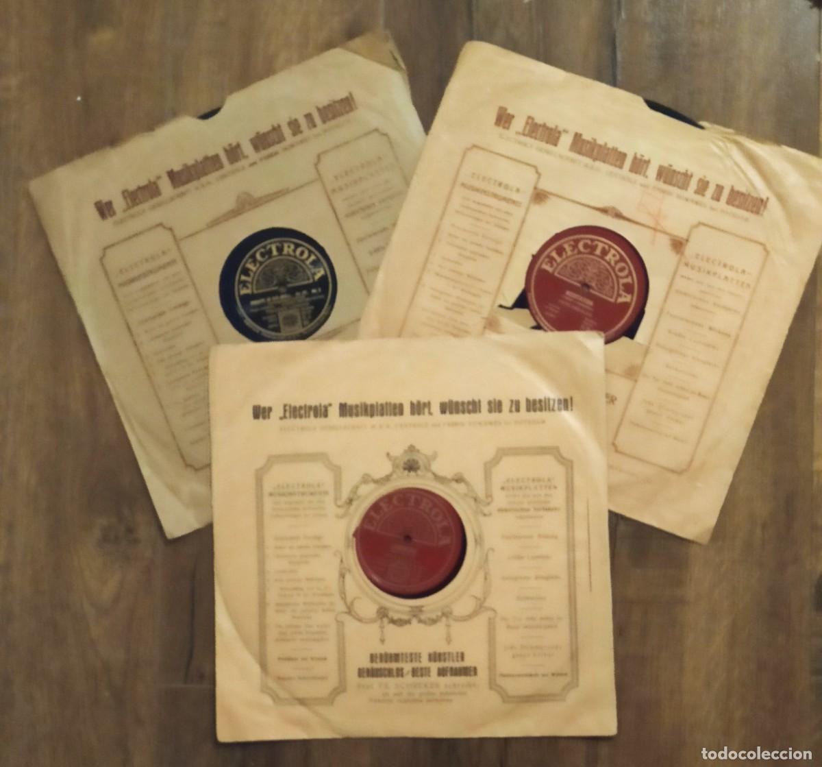 Discos de pizarra: Fritz Kreisler Frederic Lamond Sonata Claro de Luna Meditacion Lamento Indio Lote x 3