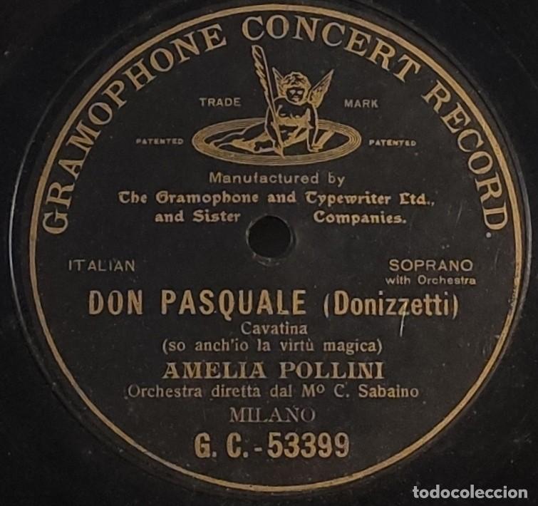Discos de pizarra: Gramophone Concert 10&rdquo; G&T Angel Back 1900s Amelia Pollini Don Pasquale Hannover