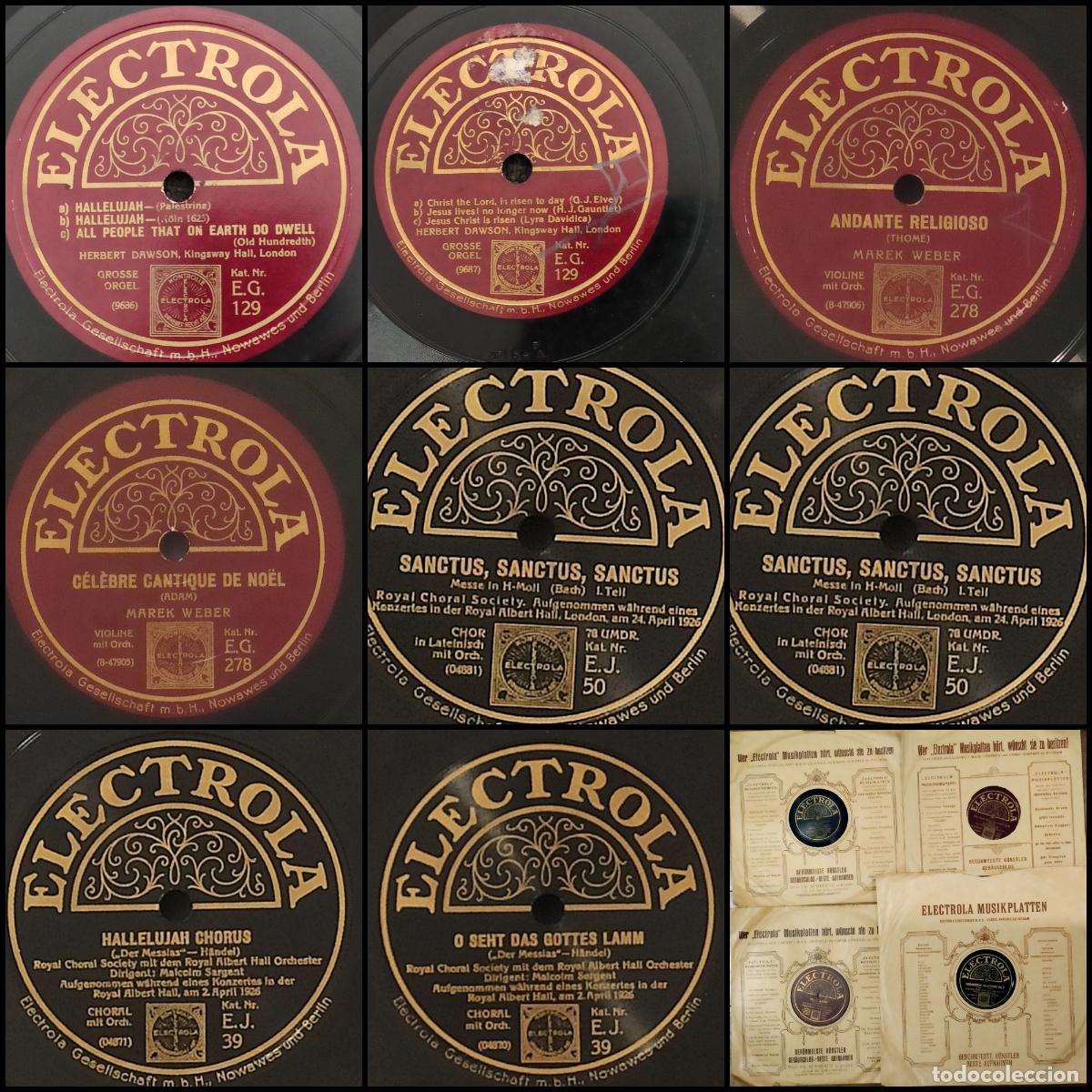 Discos de pizarra: M&uacute;sica Sacra H&auml;ndel El Mes&iacute;as Bach Sanctus Andante Religioso Aleluya Electrola Lote x 4