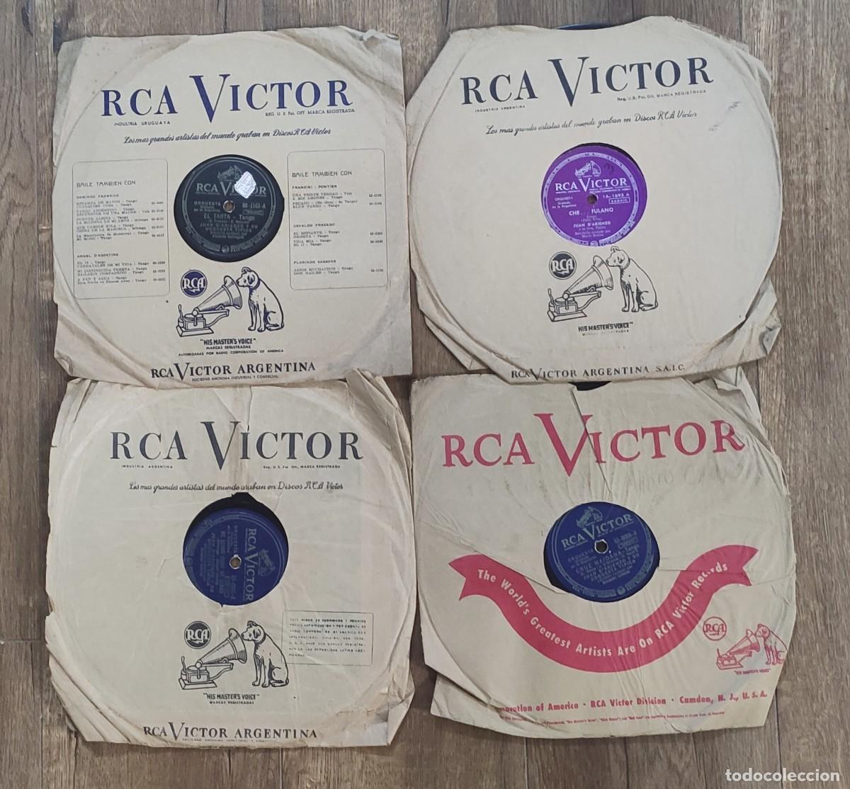 Discos de pizarra: Juan D'Arienzo - Darienzo - El Tarta Canaro En Paris Che Fulano Tango Argentino RCA Lote x 4........