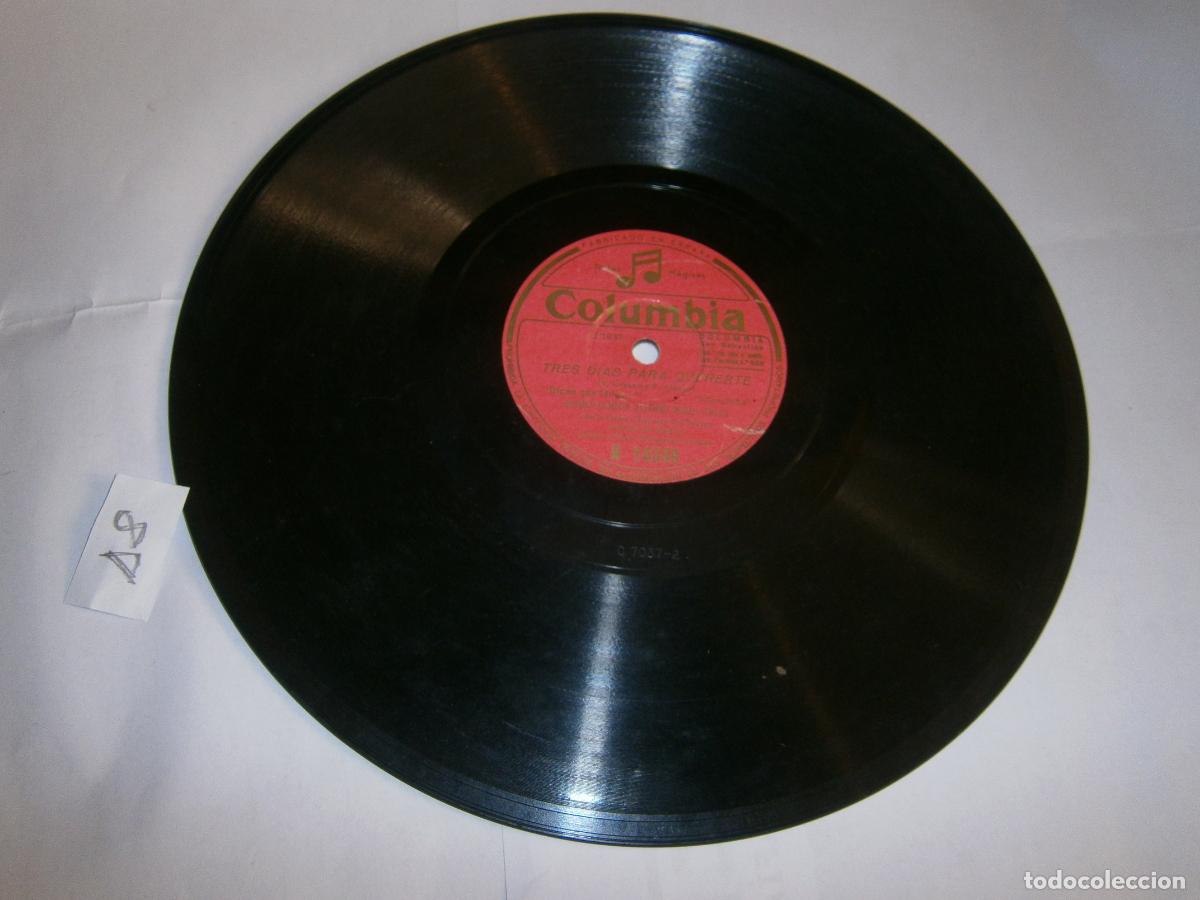 Discos de pizarra: ANTIGUO DISCO PIZARRA - CARMEN OLMEDO, ALFONSO GODA Y TIPLES (TRES DIAS PARA QUERERTE)