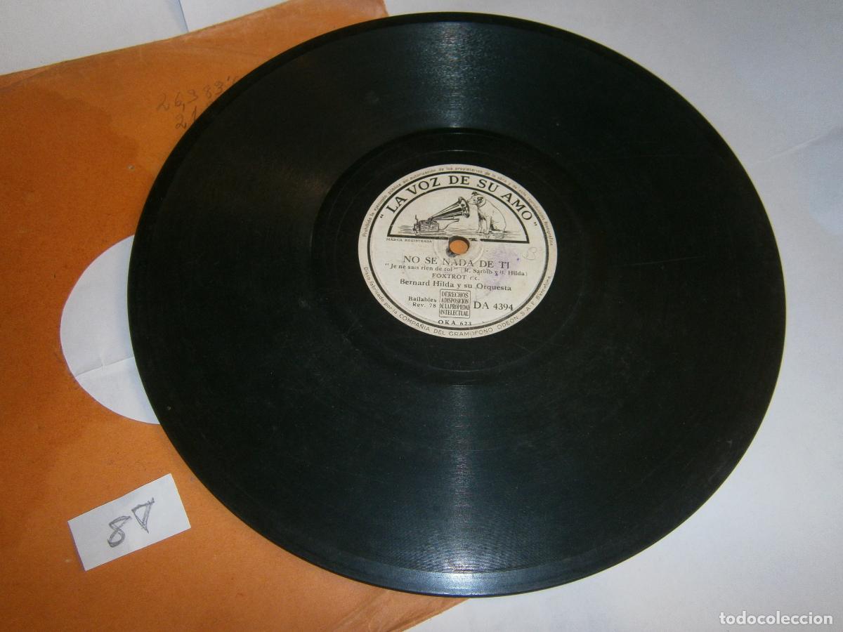 Discos de pizarra: ANTIGUO DISCO PIZARRA - BERNARD HILDA (NO SE NADA DE TI-MARIA/RUISE&Ntilde;OR)