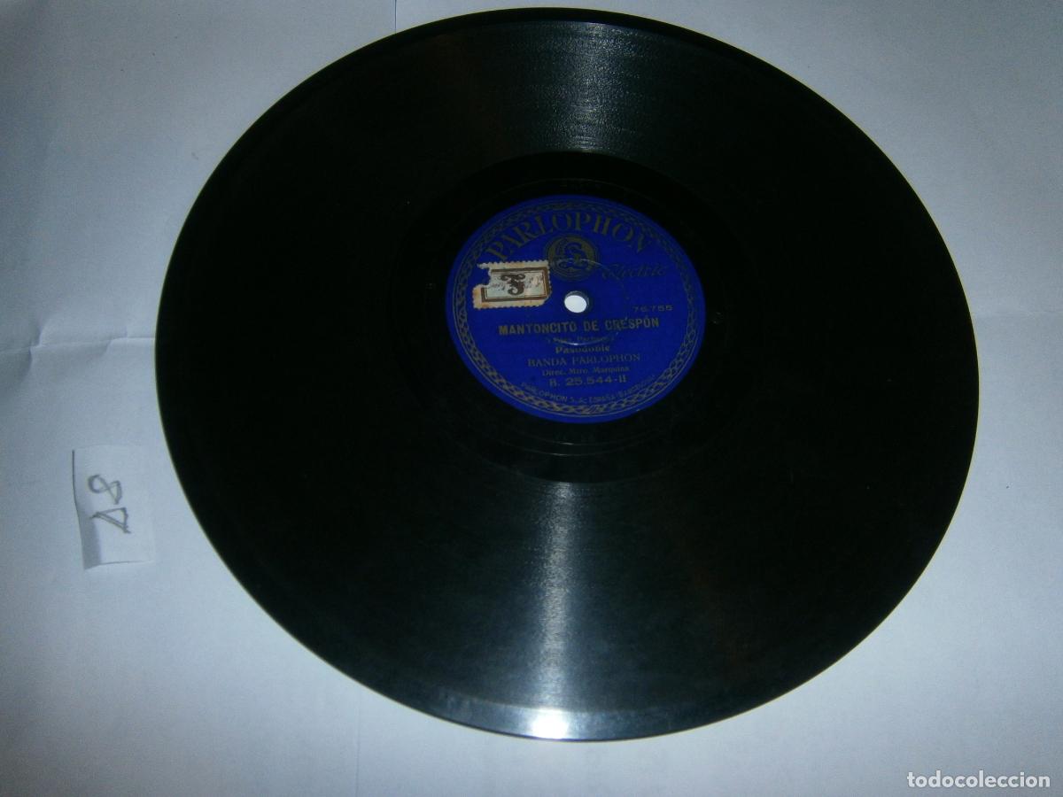 Discos de pizarra: ANTIGUO DISCO PIZARRA - BANDA PARLOPHON (LOS DE ARAGON - MANTONCITO DE CRESPON)