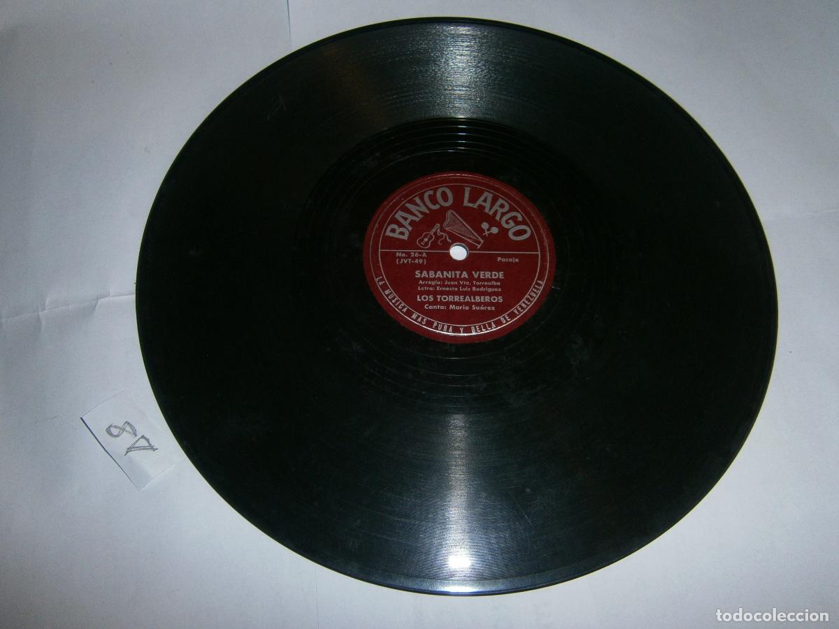 Discos de pizarra: ANTIGUO DISCO PIZARRA - LOS TORREALBEROS (SABANITA VERDE - BARLOVENTE&Ntilde;O)