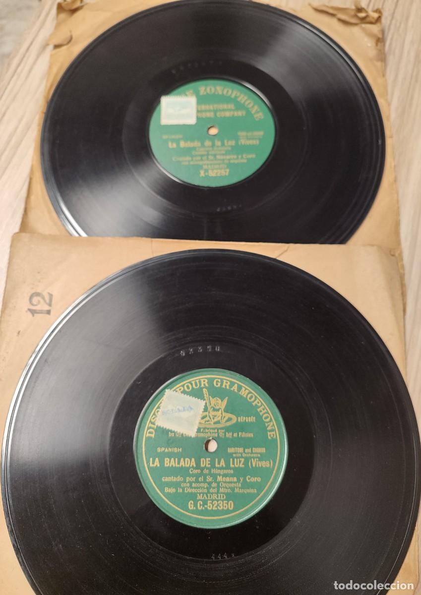 Discos de pizarra: Lote de 2 discos de 78 rpm. La Balada de la Luz. Navarro y Meana
