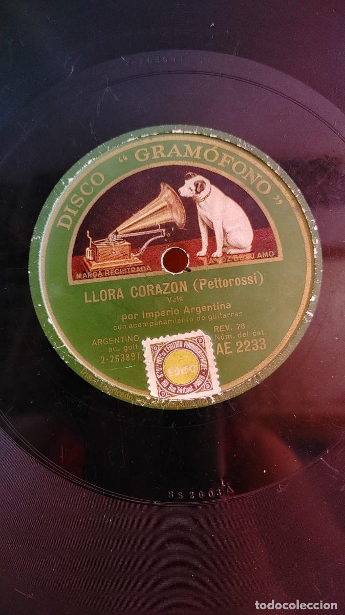 Discos de pizarra: IMPERIO ARGENTINA-PIZARRA LLORA CORAZON - Foto 1