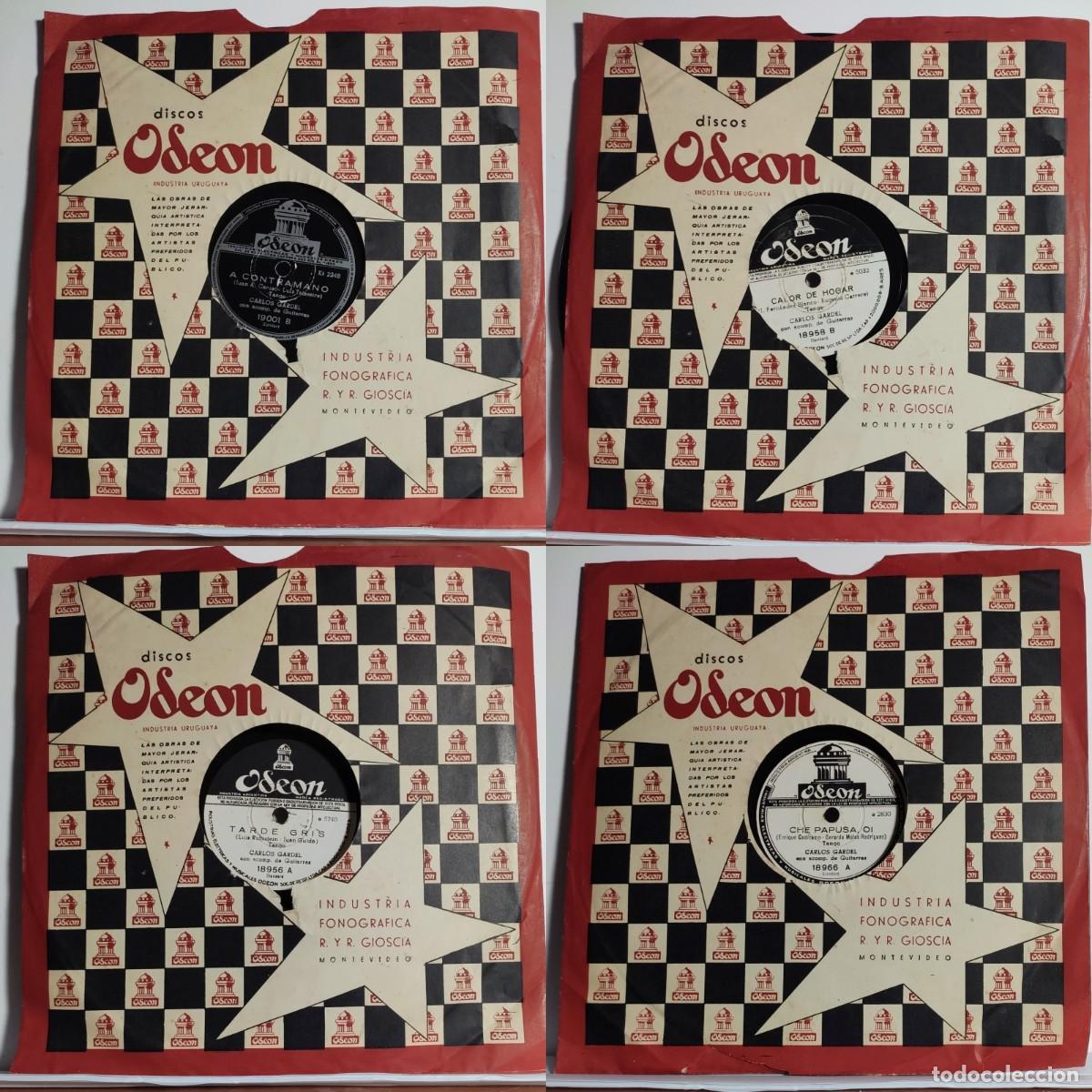 Discos de pizarra: Carlos Gardel Che Papusa Oi Mu&ntilde;eca Brava Tarde Gris Tango Argentino Odeon Pizarra 78 rpm Lote x 4