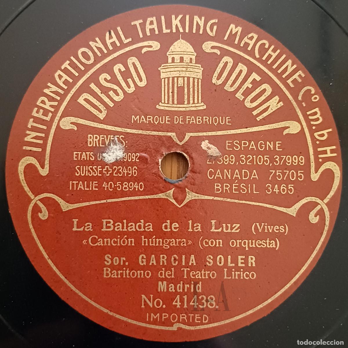 Discos de pizarra: Zarzuela. Bar&iacute;tono Emilio Cabello en La balada de la luz y en La Revoltosa a d&uacute;o con Juana Ben&iacute;tez