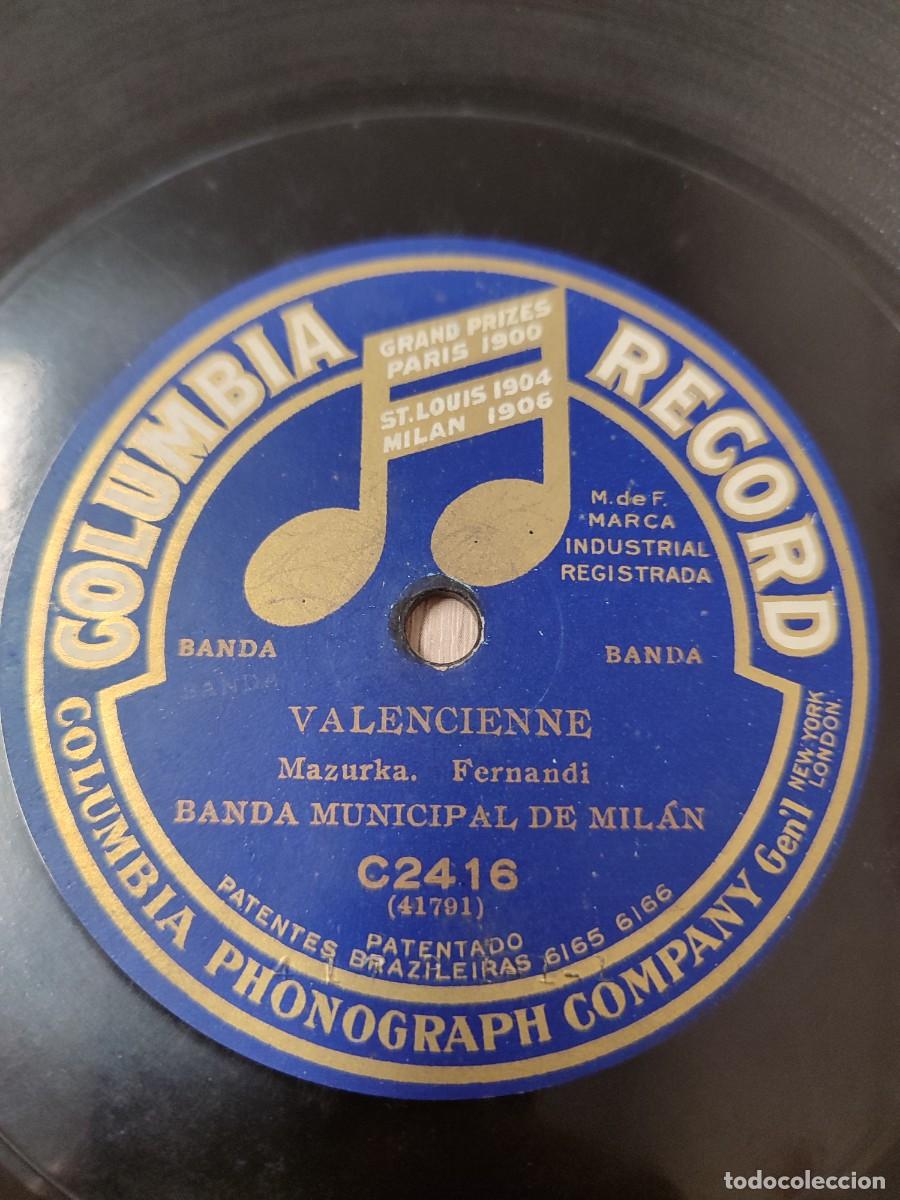 Discos de pizarra: Banda Municipal de Mil&aacute;n. La entrada de Murta/ Valencienne. Mazurka