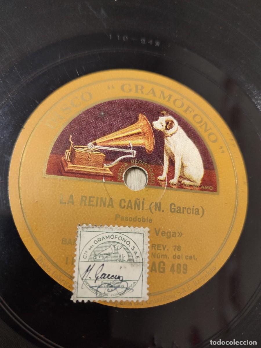 Discos de pizarra: Banda de la Vega 78 rpm. Una chula de post&iacute;n (Schottisch), La reina ca&ntilde;&iacute; (Pasodoble)