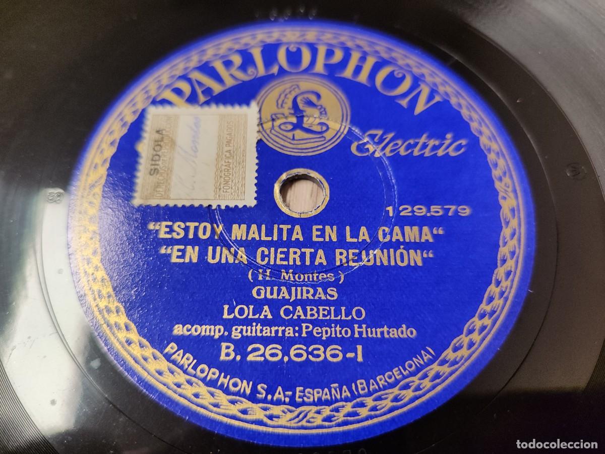 Discos de pizarra: Lola Cabello con Pepe Hurtado. Flamenco 78 rpm