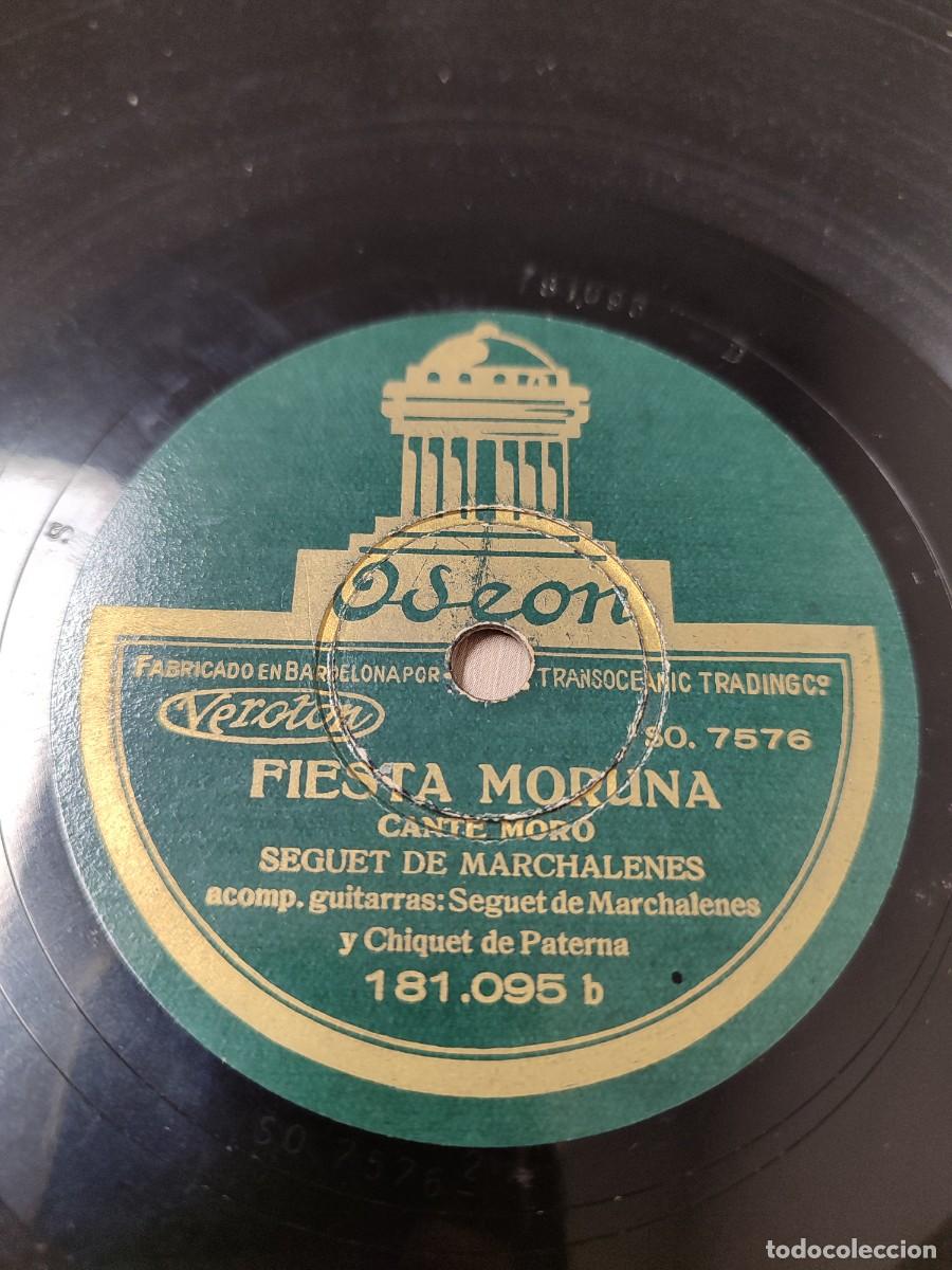 Discos de pizarra: Seguet de Marchalenes y Chiquet de Paterna.Fiesta moruna. Cante moro 78 rpm