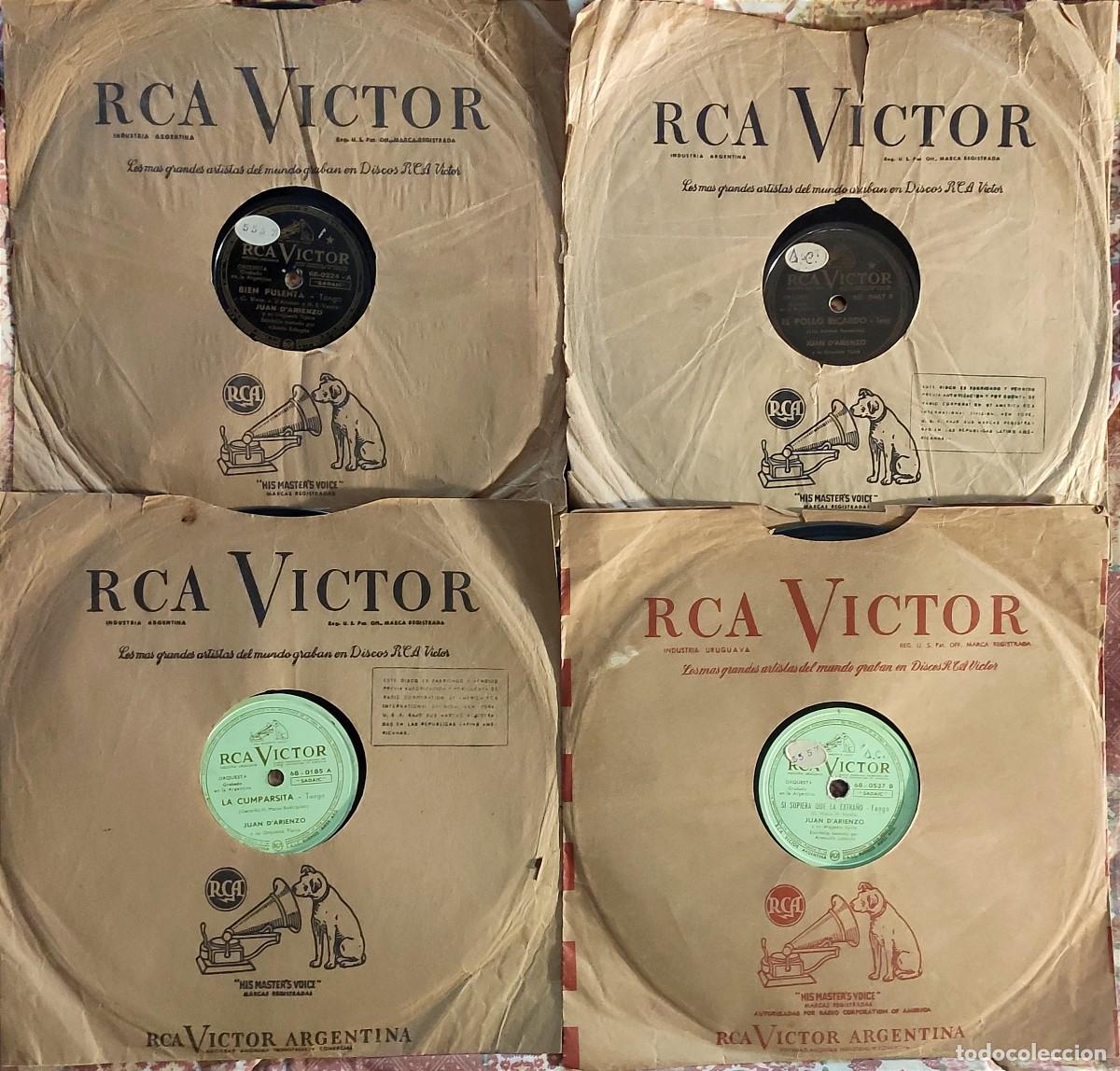 Discos de pizarra: Juan D'Arienzo La Cumparsita La Pu&ntilde;alada Bien Pulenta RCA Victor Tango Milonga 4 Disco Pizarra 78RPM