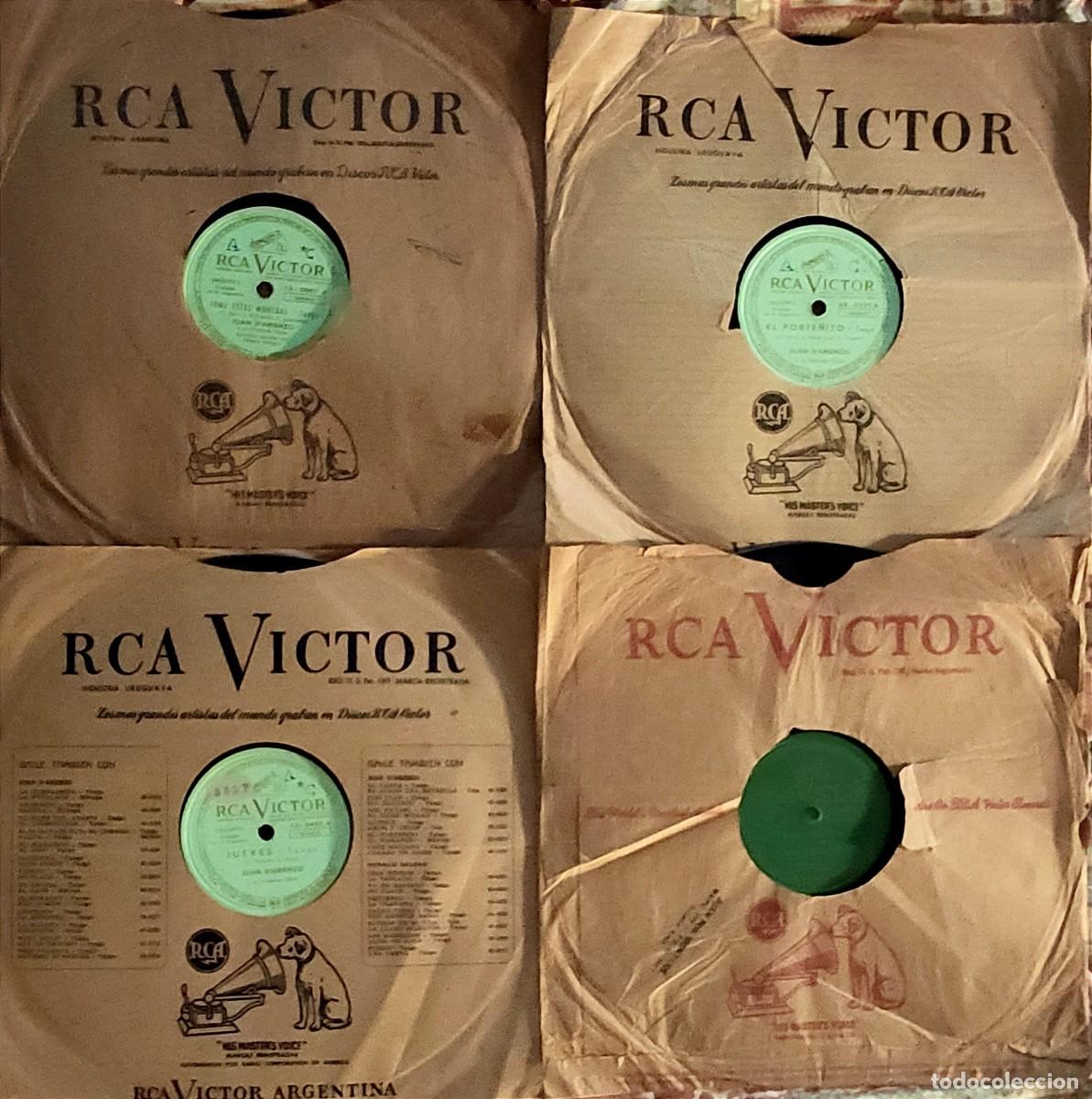 Dischi in gommalacca: Juan D'Arienzo Humillacion El Porte&ntilde;ito El Olivo RCA Victor Tango Milonga 4 Disco Pizarra 78RPM