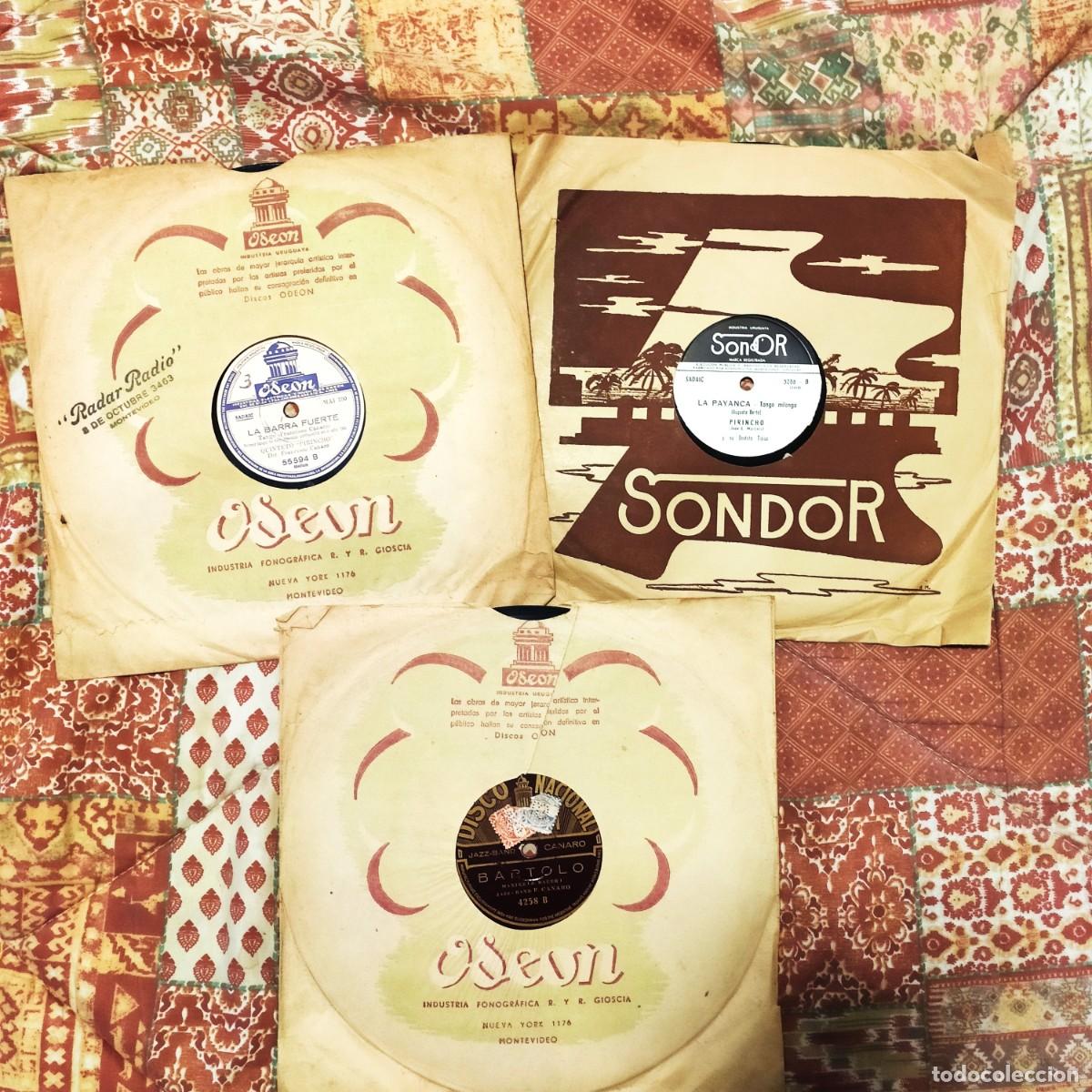 Discos de pizarra: Francisco Canaro Pirincho Bartolo Felicia La Payanca Odeon Disco Nacional Sondor 3 x Pizarra 78 RPM