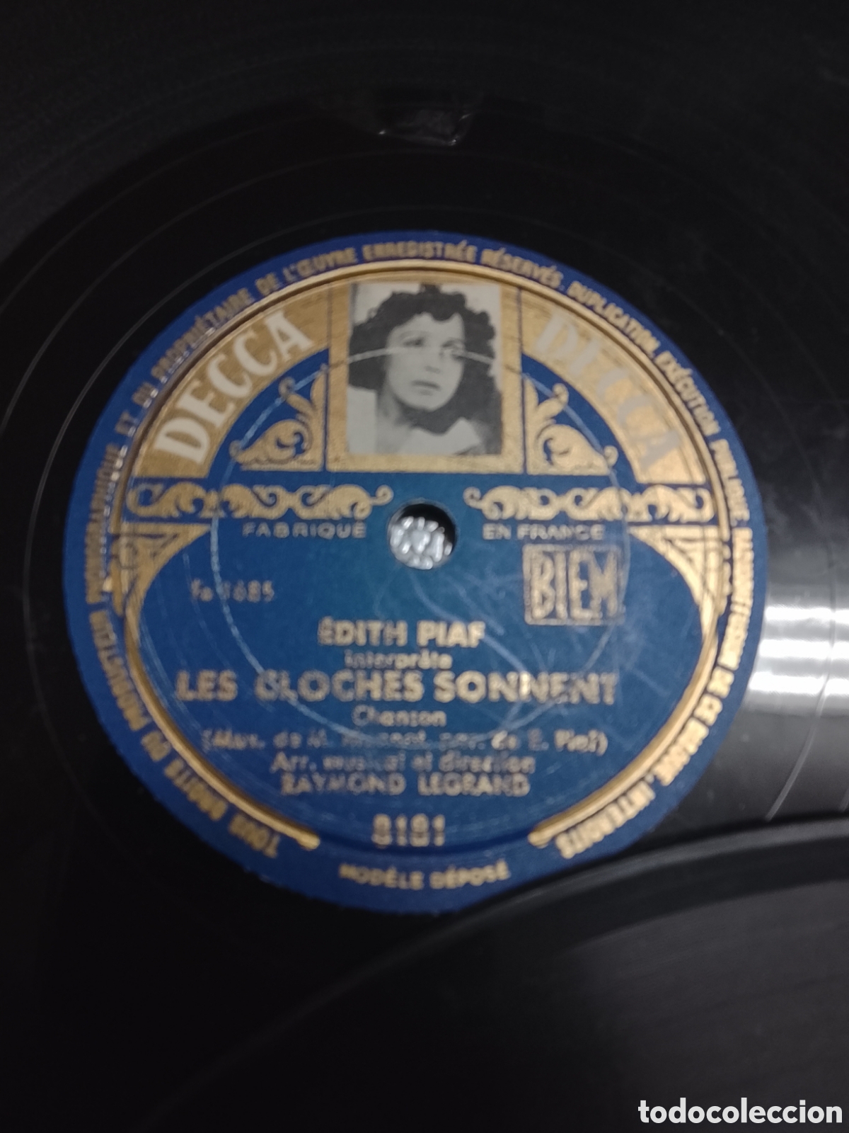 Discos de pizarra: Tres discos de Edith piaf muy buen estado - Foto 3