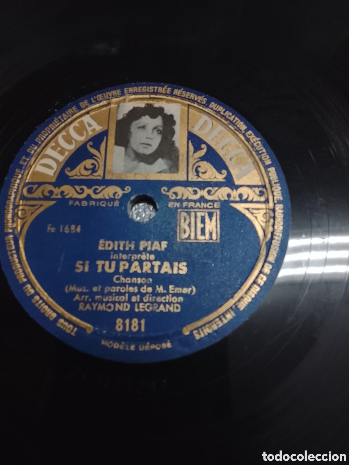 Discos de pizarra: Tres discos de Edith piaf muy buen estado - Foto 6