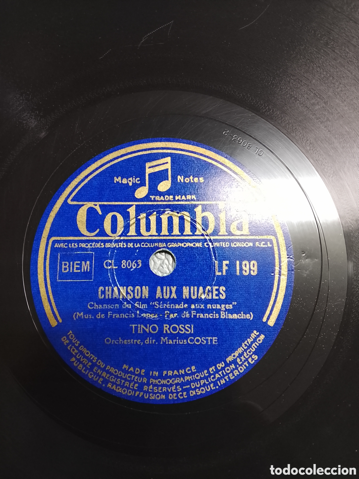 Discos de pizarra: Disco de pizarra tino Rossi tango Dun soir - Foto 2