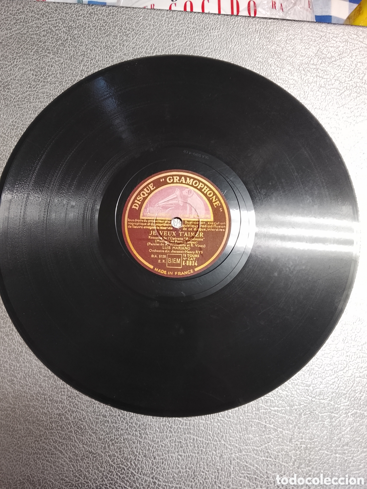 Discos de pizarra: Disco de pizarra Luis Mariano Andalousie - Foto 3