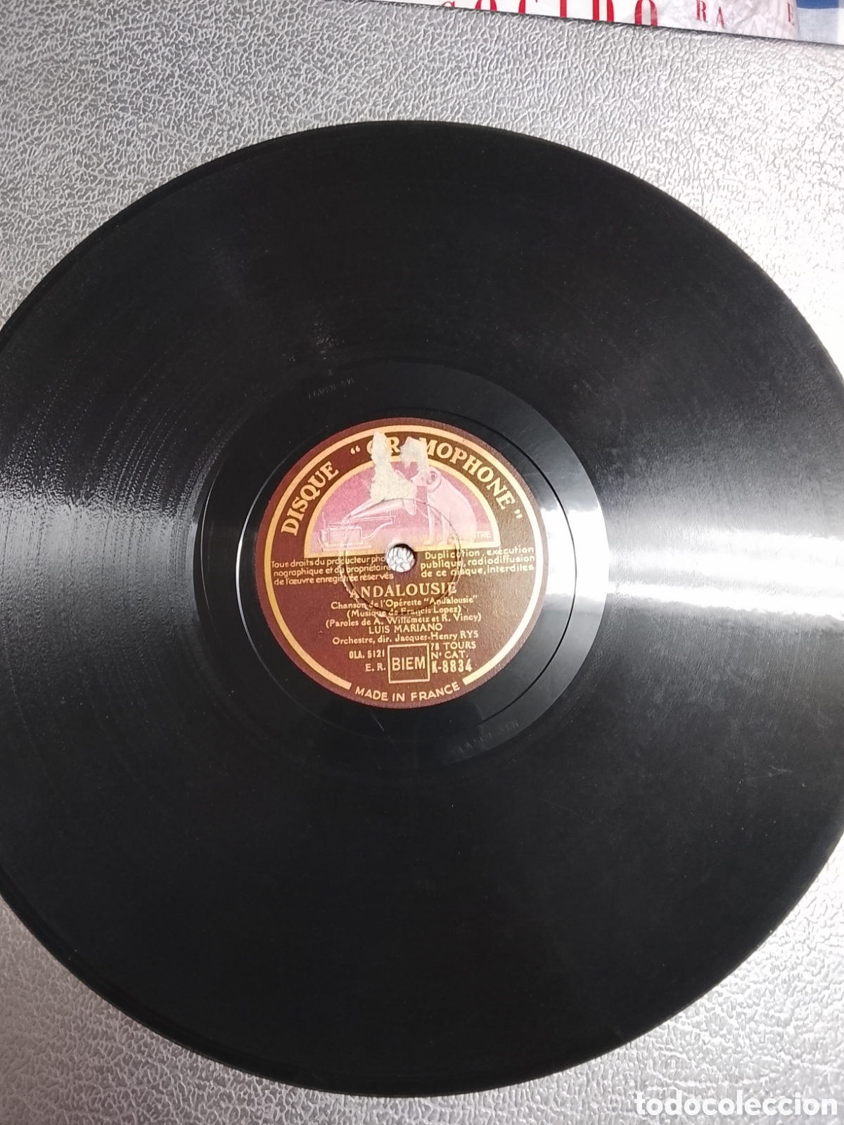 Discos de pizarra: Disco de pizarra Luis Mariano Andalousie - Foto 4