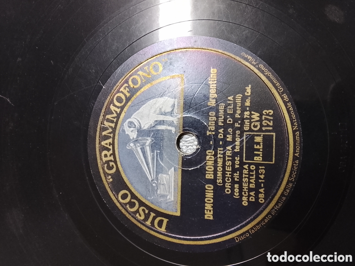 Discos de pizarra: Disco de pizarra demonio biondo tango argentino