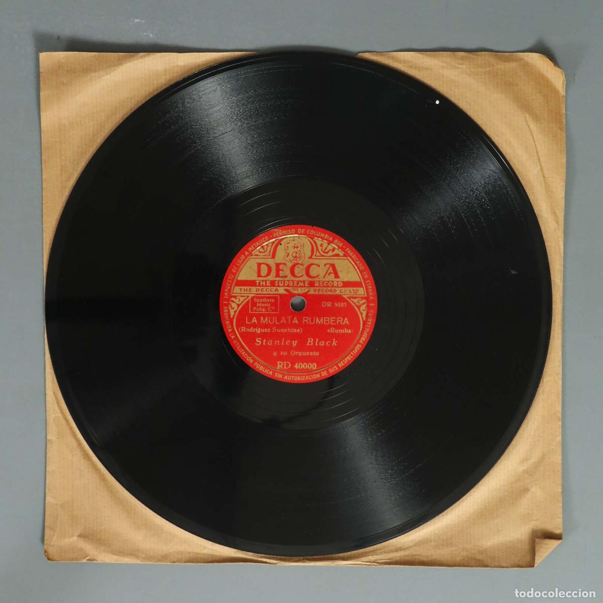 Discos de pizarra: DISCO DE PIZARRA ADIOS. LA MULATA RUMBERA. STANLEY BLACK - Foto 2