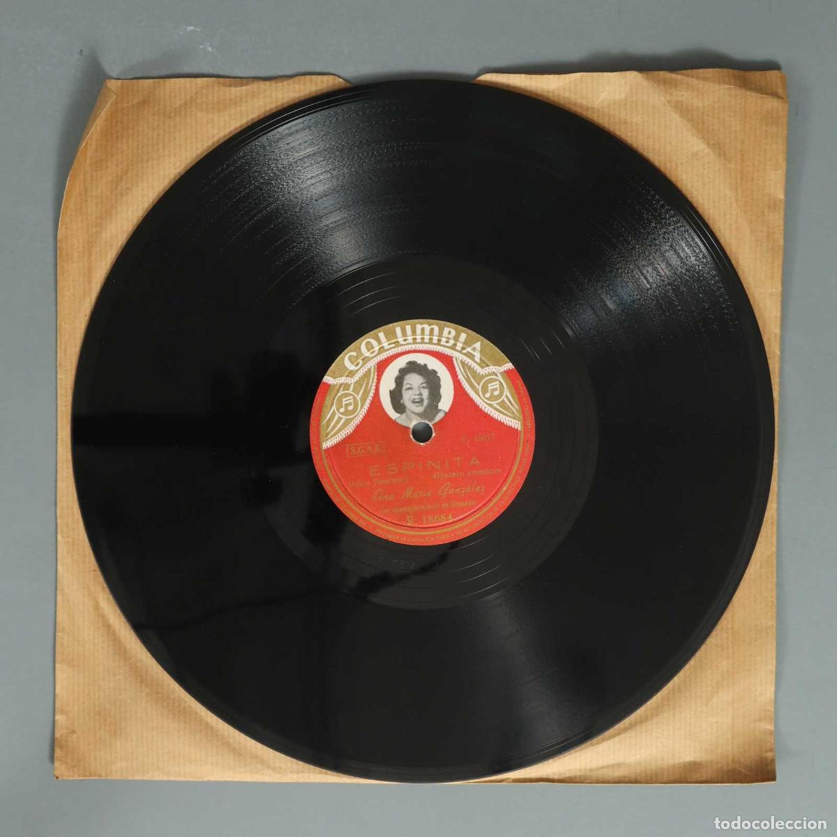 Discos de pizarra: DISCO DE PIZARRA CU-CU-RRU CU PALOMA. ESPINITA. ANA MARIA GONZALEZ