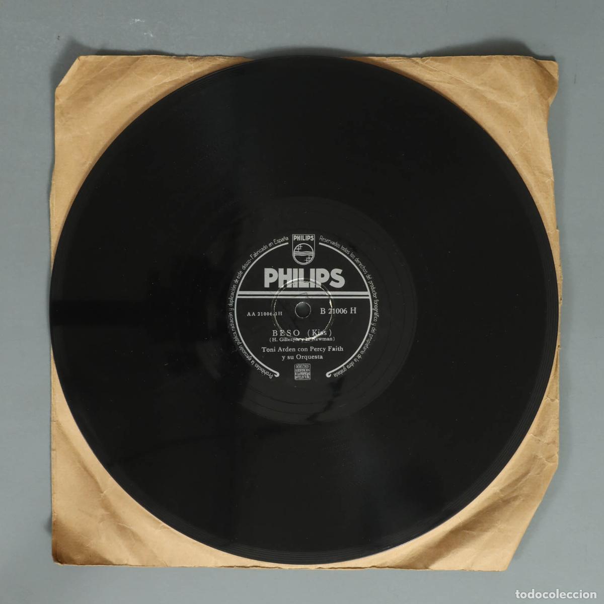 Discos de pizarra: DISCO DE PIZARRA NO ES INQUIETUD. BESO. PERCY FAITH TONI ARDEN