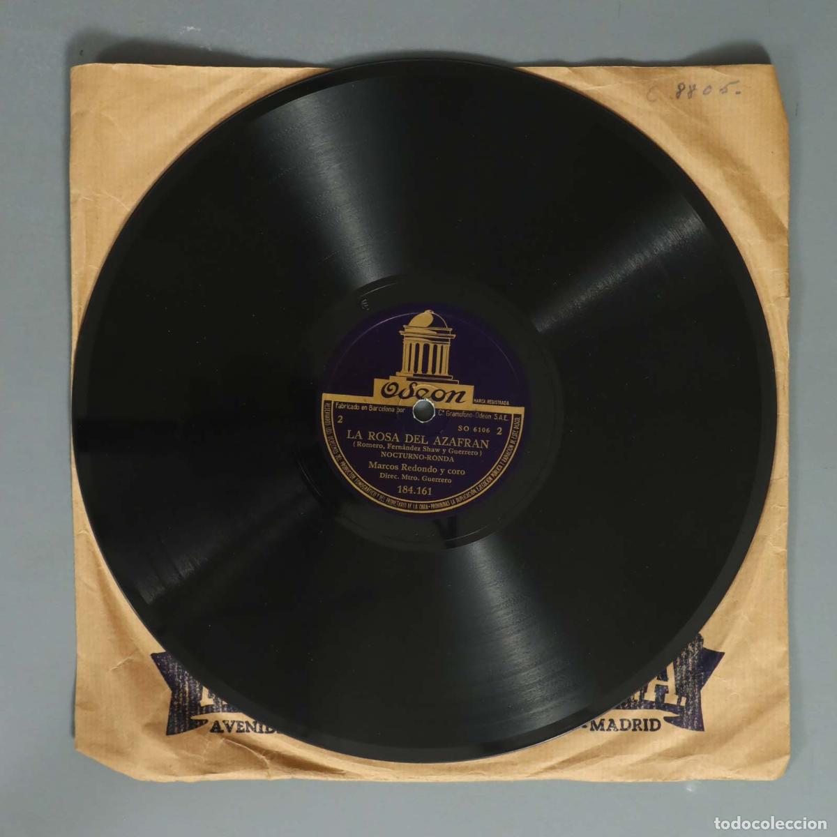 Discos de pizarra: DISCO DE PIZARRA LA ROSA DEL AZAFRAN. MARCOS REDONDO - Foto 3