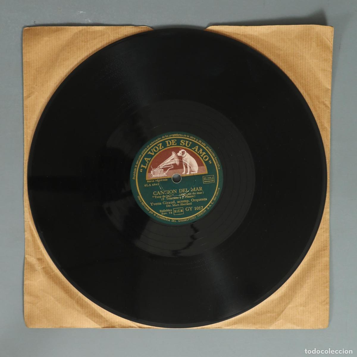 Discos de pizarra: DISCO DE PIZARRA CANCION DEL MAR. MI PRIMERA CANCION. YVETTE GIRAUD