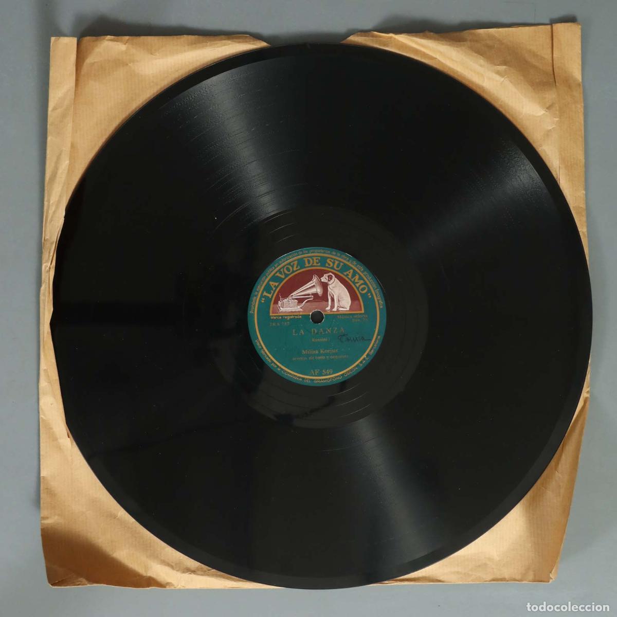 Discos de pizarra: DISCO DE PIZARRA. FUNICULI-FUNICULA. LA DANZA. MILIZA KORJUS - Foto 2