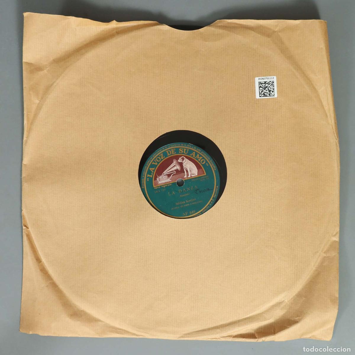 Discos de pizarra: DISCO DE PIZARRA. FUNICULI-FUNICULA. LA DANZA. MILIZA KORJUS - Foto 3