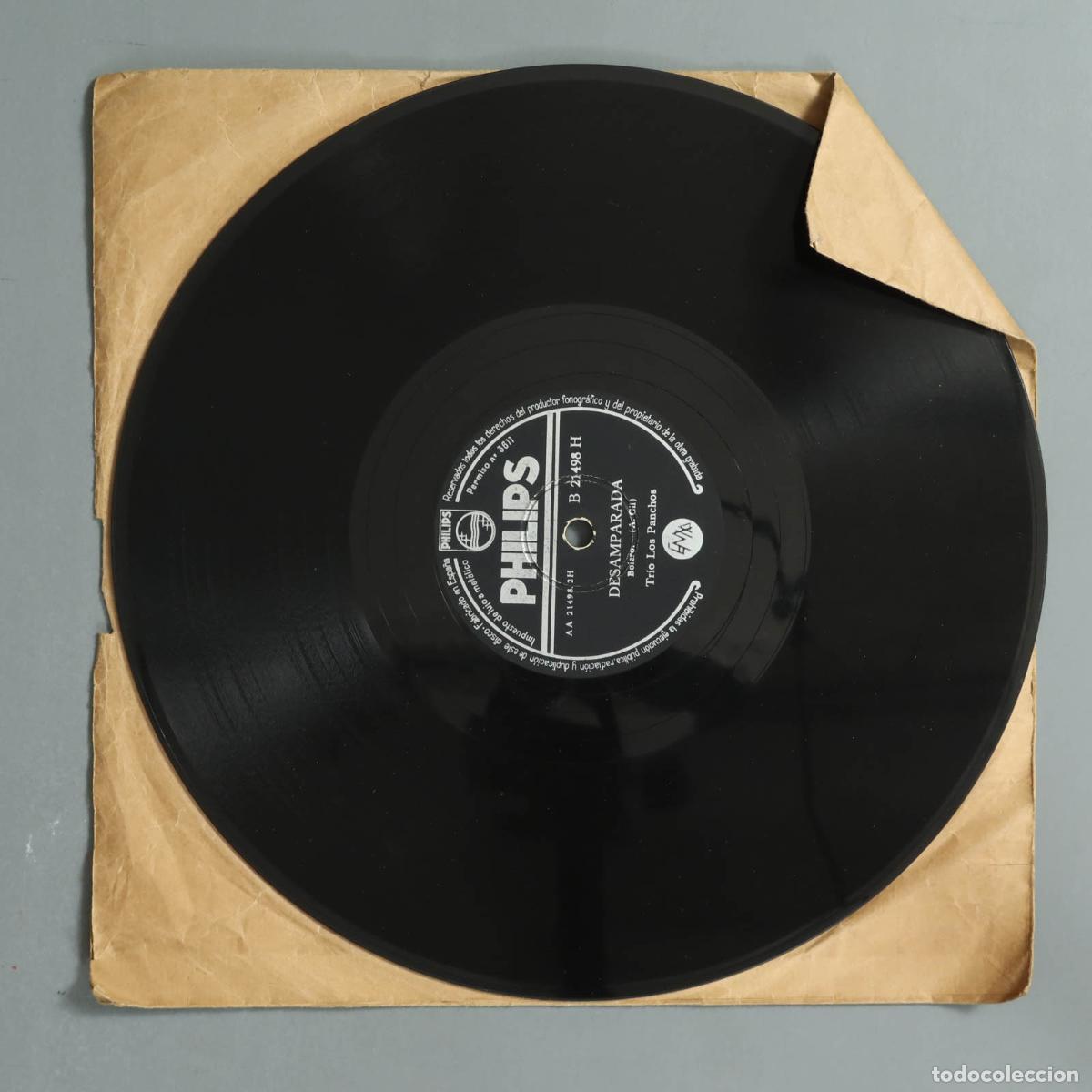 Discos de pizarra: DISCO DE PIZARRA DESAMPARADA. OBSESION. TRIO LOS PANCHOS