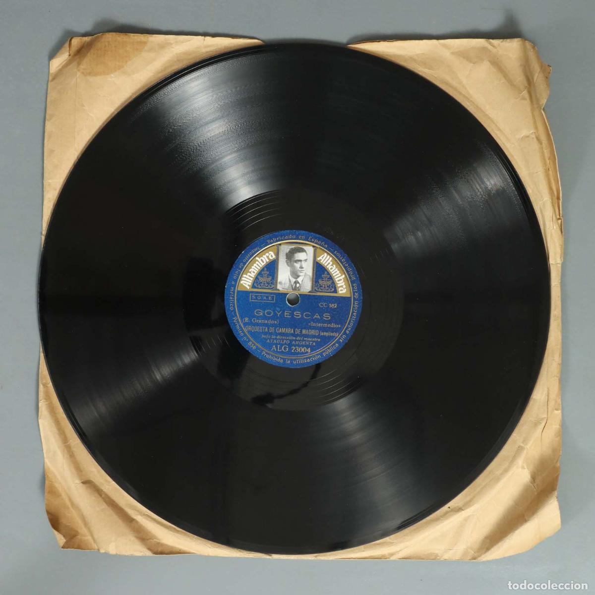 Discos de pizarra: DISCO DE PIZARRA GOYESCAS. EL BARBERILLO. ATAULFO ARGENTA