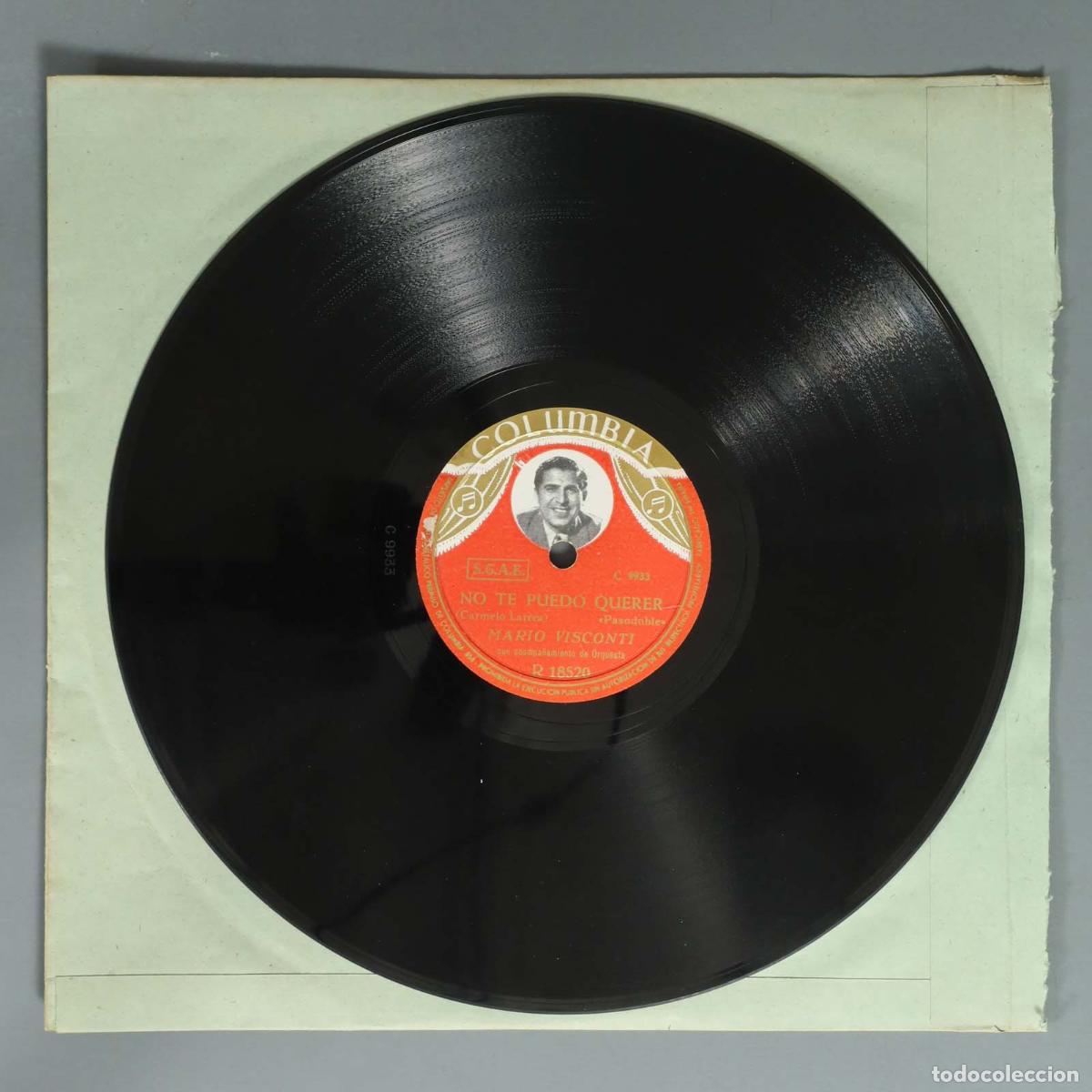 Discos para gramofone: DISCO DE PIZARRA. NO TE PUEDO QUERER. VISCONTI. TU RECORDARAS