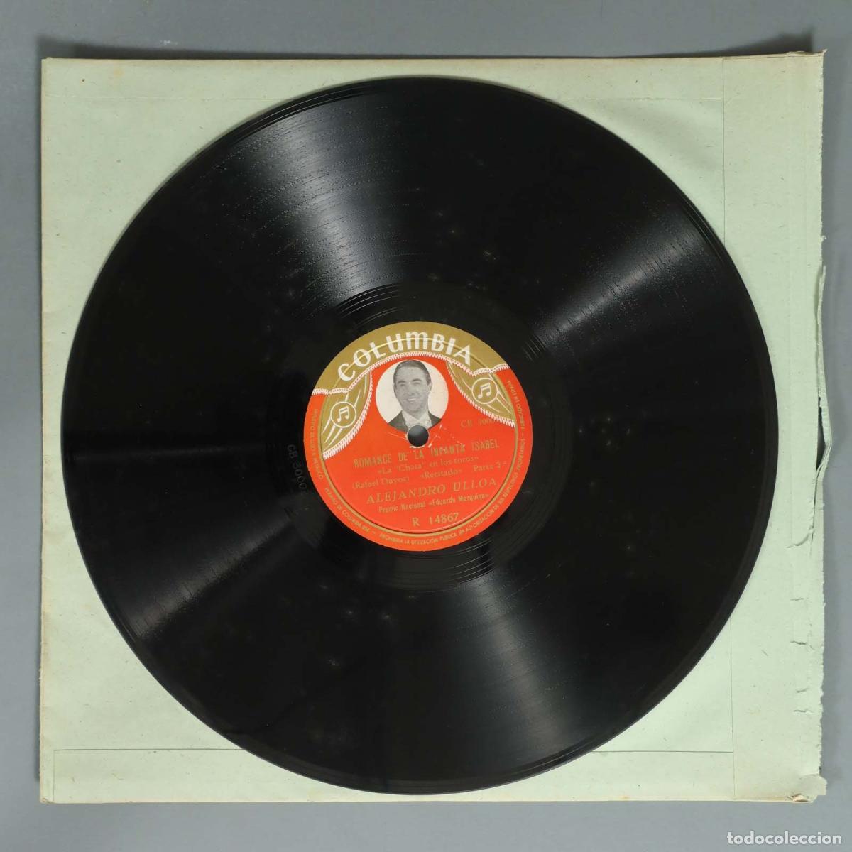 Discos de pizarra: DISCO DE PIZARRA. ROMANCE DE LA INFANTA ISABEL. ALEJANDRO ULLOA - Foto 2