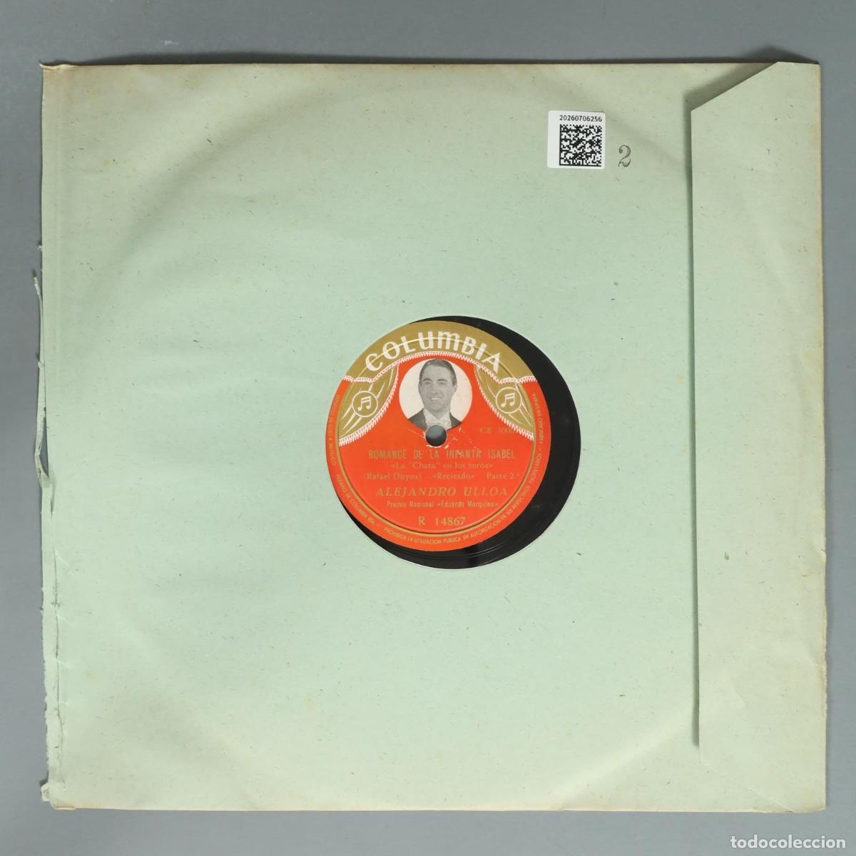 Discos de pizarra: DISCO DE PIZARRA. ROMANCE DE LA INFANTA ISABEL. ALEJANDRO ULLOA - Foto 3