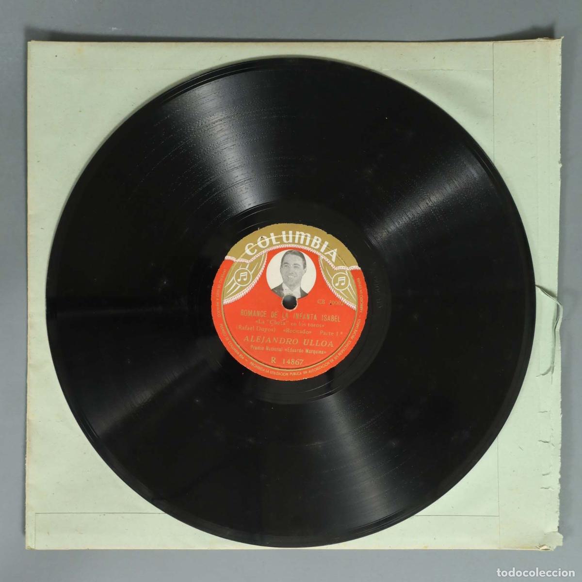 Discos de pizarra: DISCO DE PIZARRA. ROMANCE DE LA INFANTA ISABEL. ALEJANDRO ULLOA