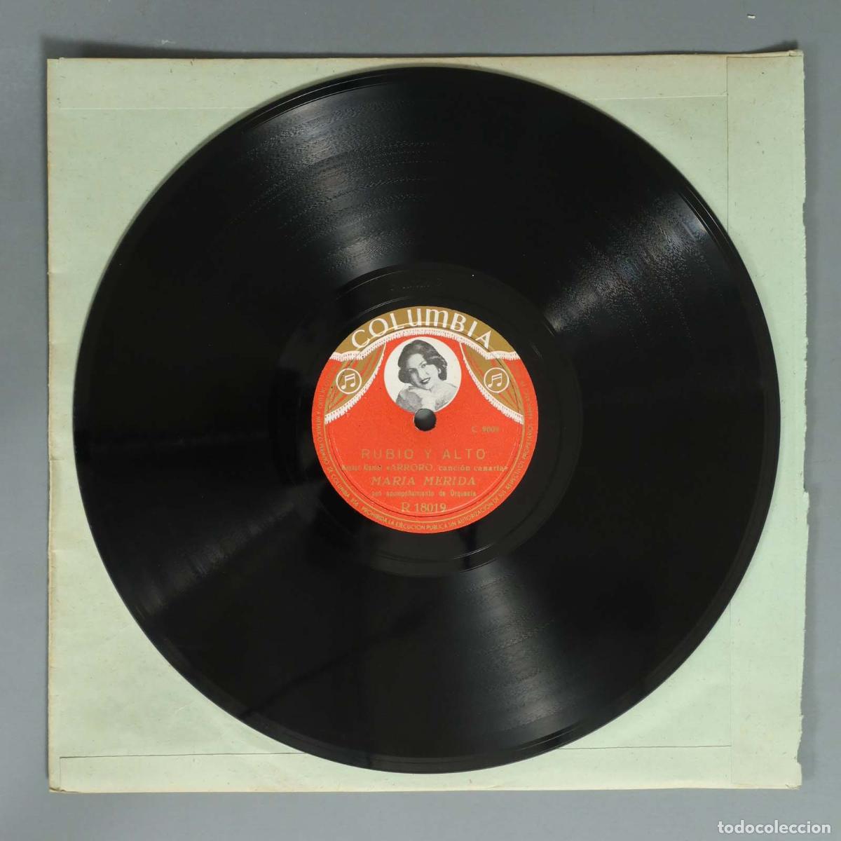 Discos de pizarra: DISCO DE PIZARRA. RUBIO Y ALTO. MARIA MERIDA - Foto 2