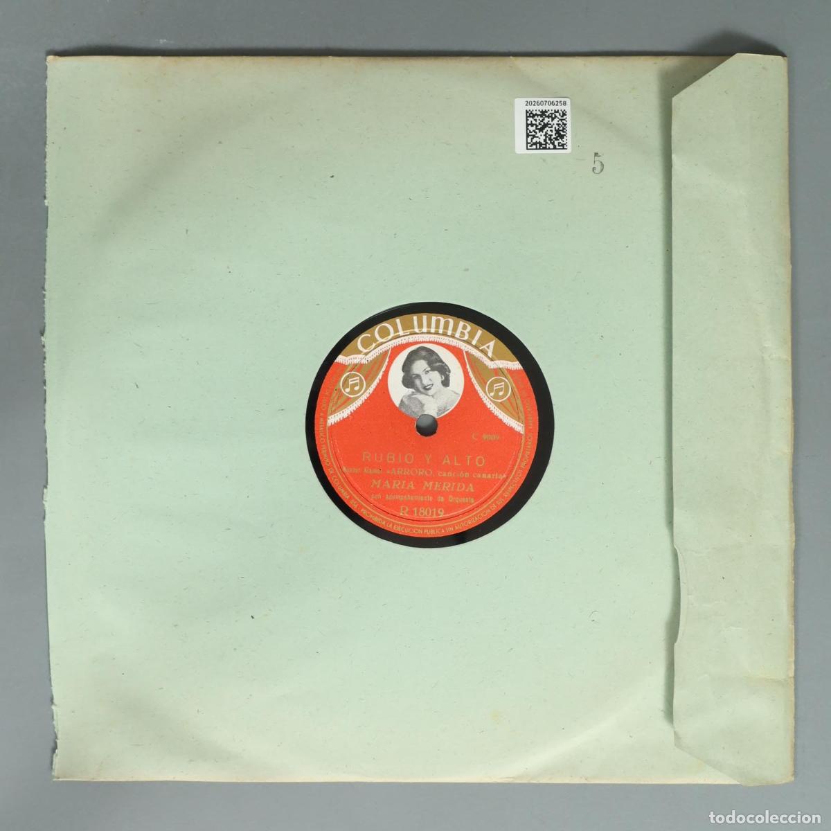 Discos de pizarra: DISCO DE PIZARRA. RUBIO Y ALTO. MARIA MERIDA - Foto 3
